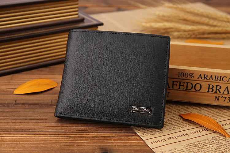 Classic Short Genuine Leather Men Wallets Fashion Coin Pocket Card Holder Men Purse Simple Quality Male Wallets - Smarsty