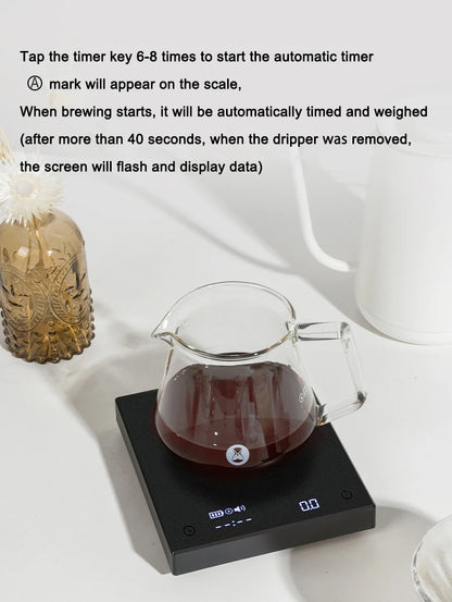 Timemore Basic 2 Black Mirror Coffee Scale with Auto Timer - Smarsty