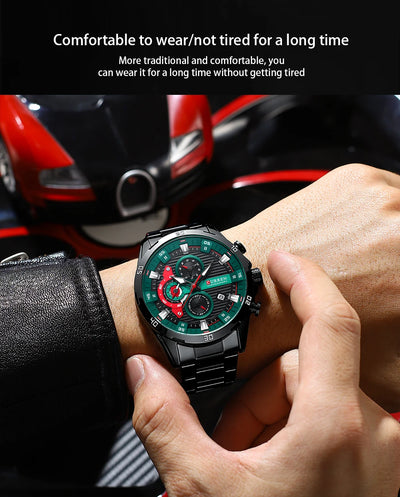 Curren Stainless Steel Men's Watch with Luminous Dial - Smarsty