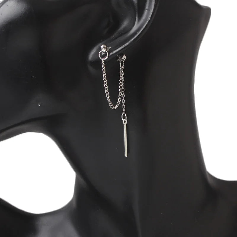 Trendy Silver Dangle Earrings with Korean Tassel Design for Women - Smarsty