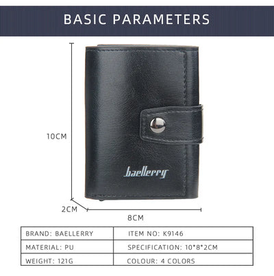New RFID Men Card Wallets Hasp Small Card Wallets Slim Mini Men's Wallet High Qaulity Card Clip Photo Holder Short Male Purses - Smarsty