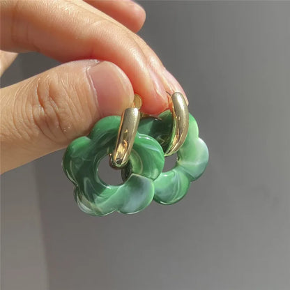 Multicolor Transparent Flower Drop Earrings for Women Fashion - Smarsty