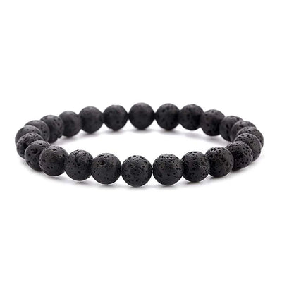Natural Stone Bead Bracelet with Volcanic Lava - Smarsty