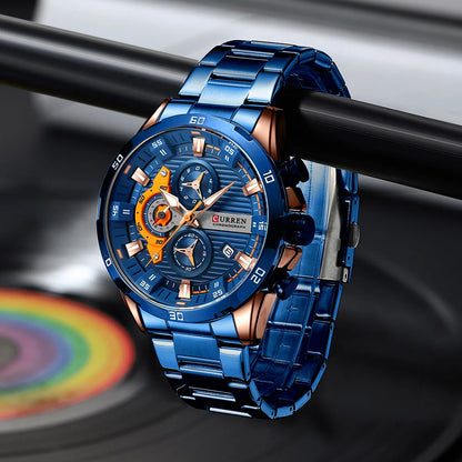 Curren Stainless Steel Men's Watch with Luminous Dial - Smarsty