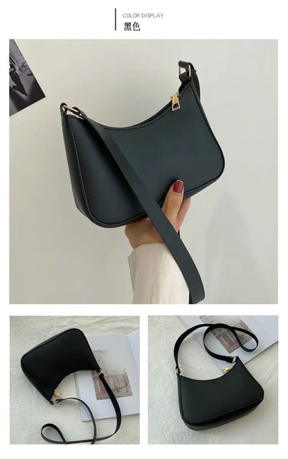Retro PU Leather Shoulder Bag For Women Hobo Style Classic - Smarsty