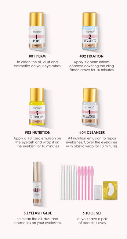 ICONSIGN Lash Lift and Tint Kit Professional Eyelash Lifting Tint Brow Lamination Dye Eye Makeup Tools