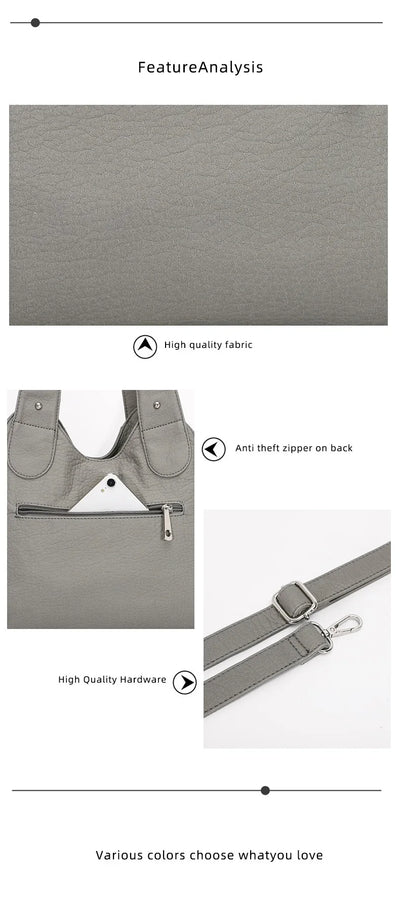 Angelkiss PU Leather Women Shoulder Bag Zipper Closure - Smarsty