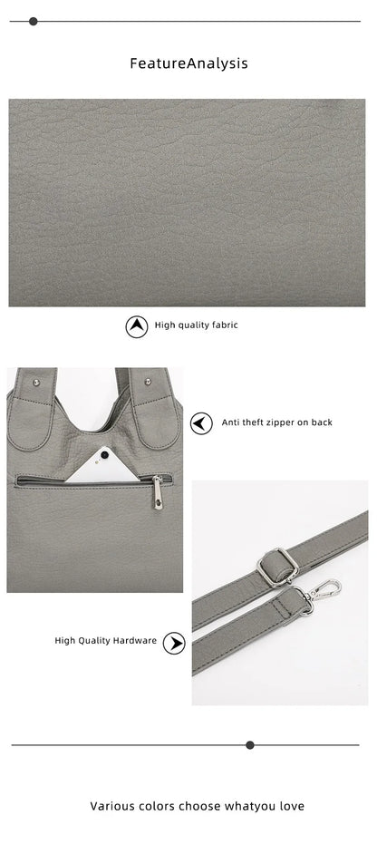 Angelkiss PU Leather Women Shoulder Bag Zipper Closure - Smarsty