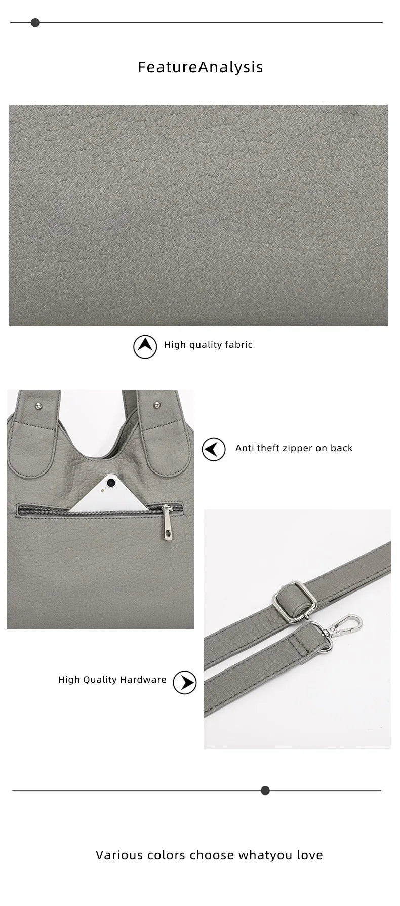 Angelkiss PU Leather Women Shoulder Bag Zipper Closure - Smarsty