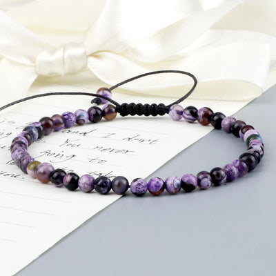 Adjustable Lava Stone Beaded Bracelet for Chakra Healing - Smarsty