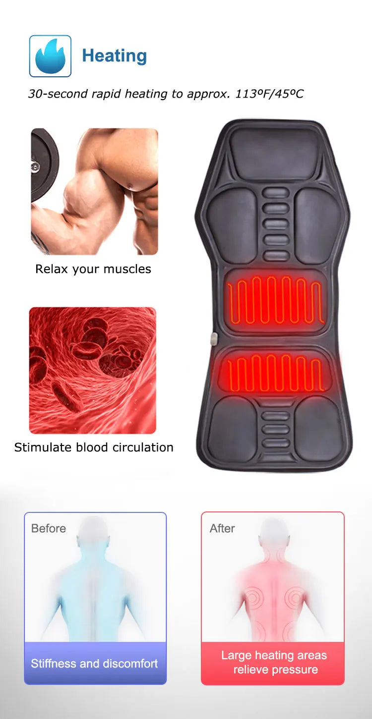 KLASVSA Electric Back Massager Cushion for Pain Relief - Smarsty