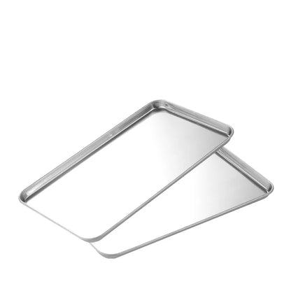 Rectangle Steamed Sausage Noodles Storage Trays Stainless Steel Fruit Dish Restaurant Hotel Kitchen Pastry Food Baking Plates