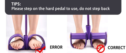 Multifunction Tension Rope 6-Tube Elastic Yoga Pedal Puller Resistance Band Tension Rope for Leg Stretching Slimming Training