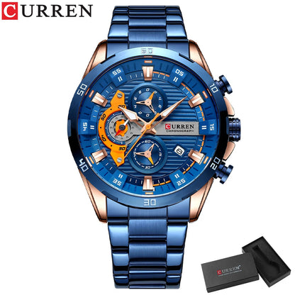 Curren Stainless Steel Men's Watch with Luminous Dial - Smarsty