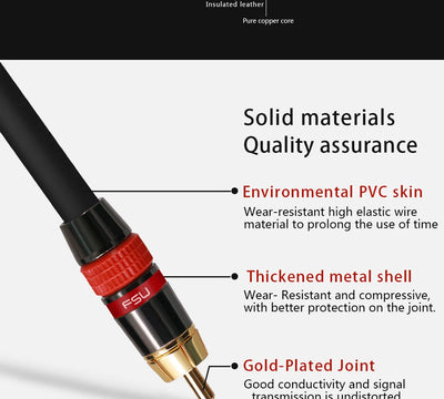 Coaxial Digital Audio RCA Cable for Superior Sound Quality - Smarsty