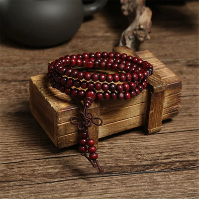 Green 6mm Natural Sandalwood Beaded Bracelets for Women - Smarsty