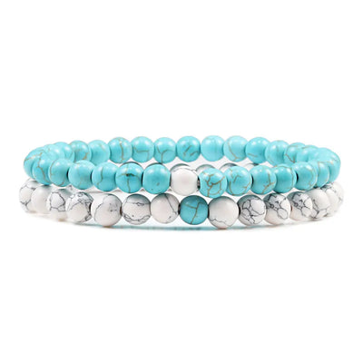 Couples Distance Lava Stone Yoga Bracelets Set - Smarsty