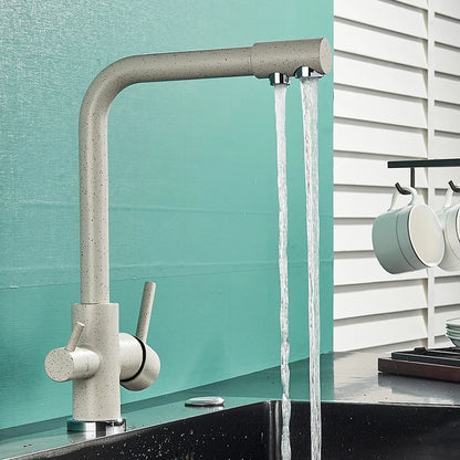 Black Grey Water Filter Kitchen Faucet with 360 Degree Rotation - Smarsty