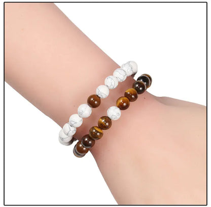 Couples Distance Lava Stone Yoga Bracelets Set - Smarsty
