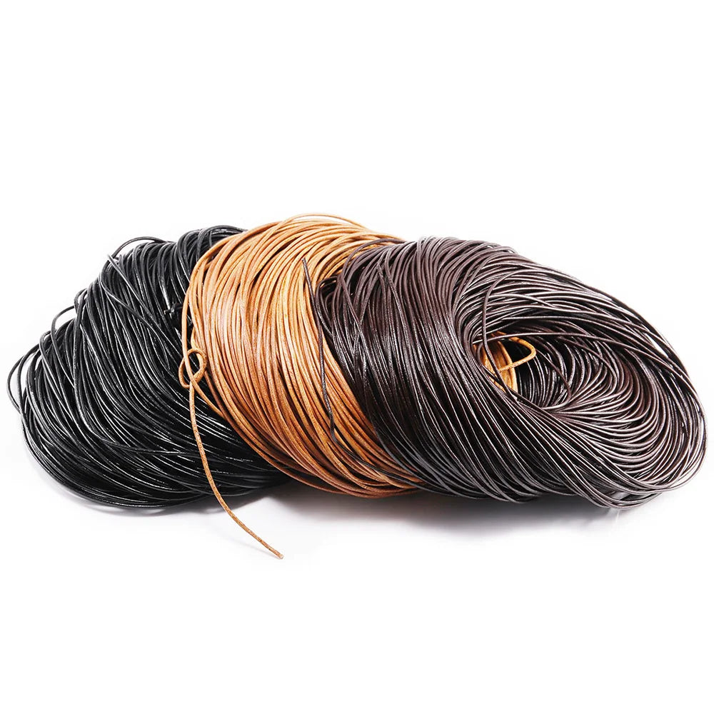 Genuine Cow Leather Durable Round Cord For DIY Bracelet - Smarsty