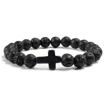 Fashion Jesus Cross Natural Stone Bracelets for Yoga - Smarsty