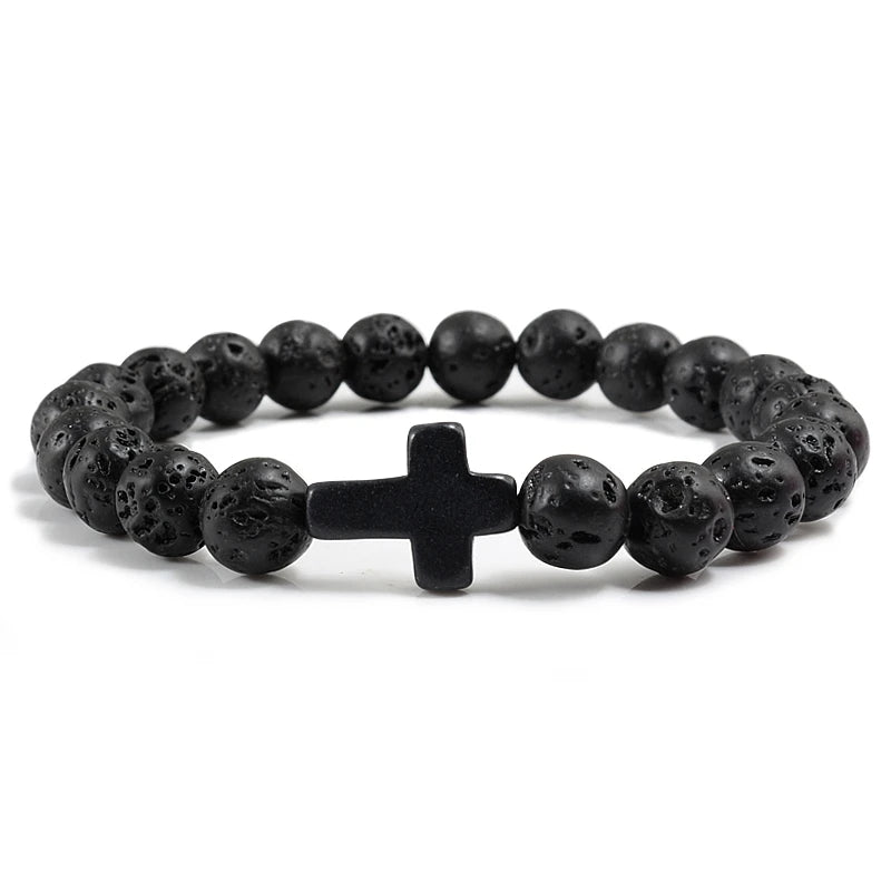 Fashion Jesus Cross Natural Stone Bracelets for Yoga - Smarsty