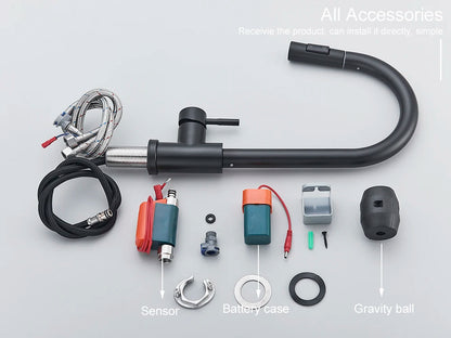 Pull Out Sensor Black Kitchen Faucet With Touch Control - Smarsty