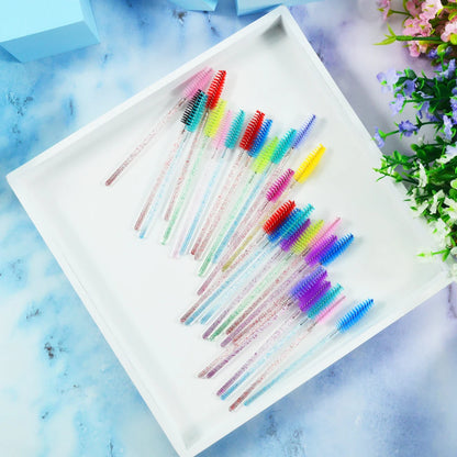 QSTY 50pcs Disposable Eyelash Brush Applicators in 6 Colors - Smarsty