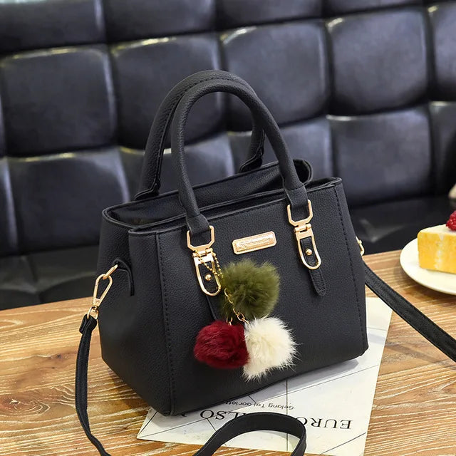 Women Beaded Pendant PU Shoulder Bag With Tassel Charm - Smarsty