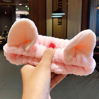 Soft Coral Fleece Bow Headband Warm Hair Holder Turban - Smarsty