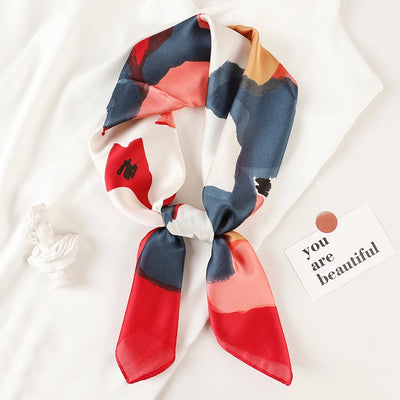 Luxury Silk Square Scarf Soft Satin Neck Hair Tie - Smarsty