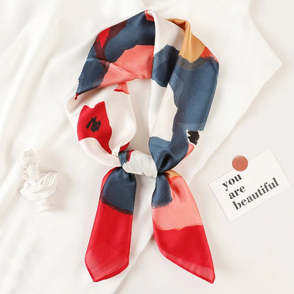 Luxury Silk Square Scarf Soft Satin Neck Hair Tie - Smarsty