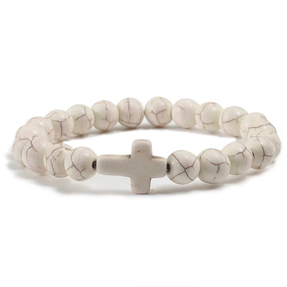 Fashion Jesus Cross Natural Stone Bracelets for Yoga - Smarsty