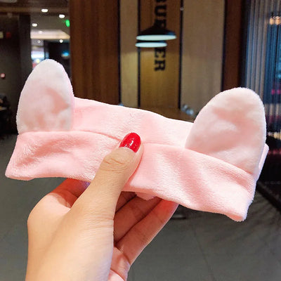 Soft Coral Fleece Bow Headband Warm Hair Holder Turban - Smarsty