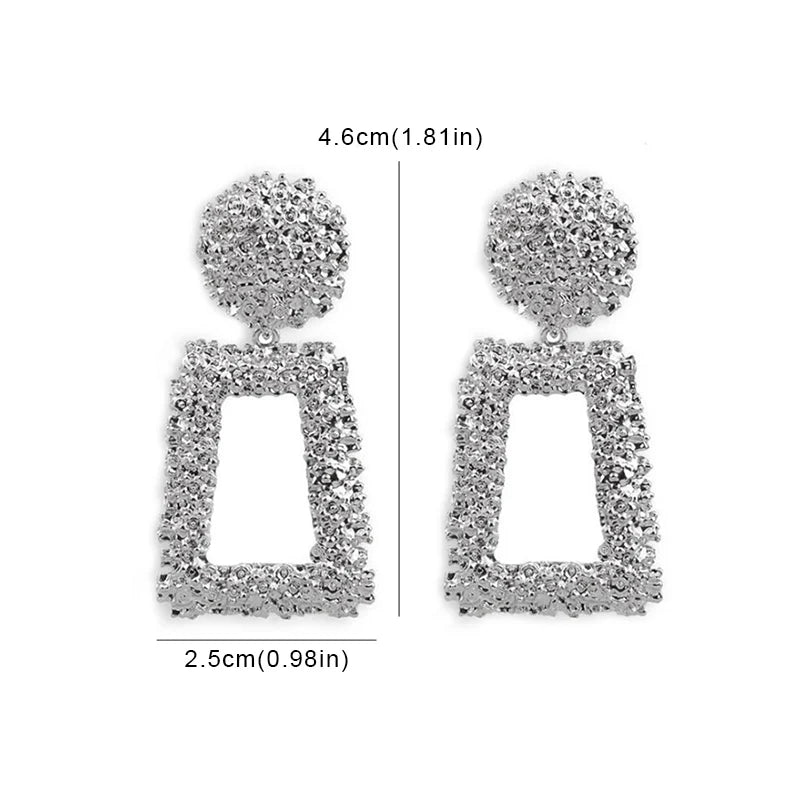Gold Metal Drop Earrings with Irregular Heart Design for Women - Smarsty