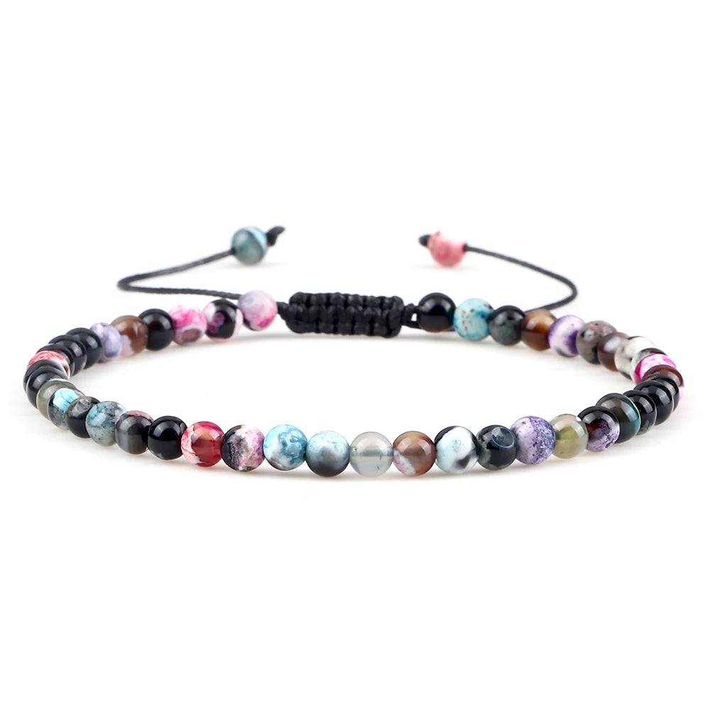 Adjustable Lava Stone Beaded Bracelet for Chakra Healing - Smarsty