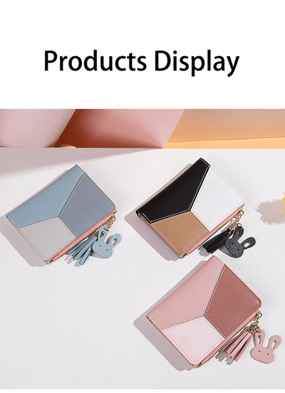 Women's Wallet PU Leather Women's Wallet Made of Leather Women Purses Card Holder Foldable Portable Lady Coin Purses - Smarsty