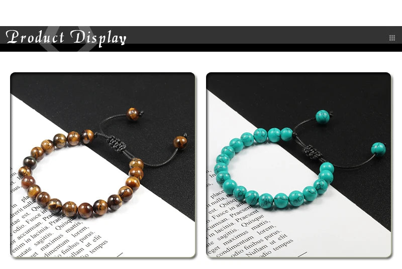 Adjustable 8mm Tiger Eye Beads Bracelet for Yoga Healing - Smarsty