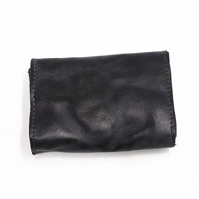 Genuine Leather Wallet for Men Women Brand Vintage Handmade Short Small Men's Wallets Card Holder Original Leather Coin Purse - Smarsty