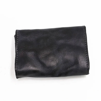 Genuine Leather Wallet for Men Women Brand Vintage Handmade Short Small Men's Wallets Card Holder Original Leather Coin Purse - Smarsty
