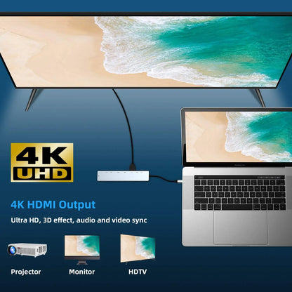 USB C Hub 4K HDMI Adapter With Multiport Thunderbolt