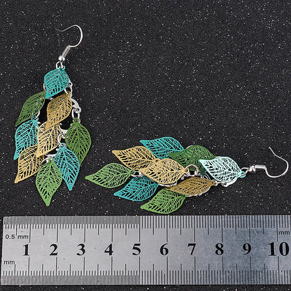 Bohemian Style Nine Leaf Drop Earrings for Women Gifts - Smarsty