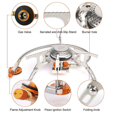 Widesea Camping Gas Stove Outdoor Tourist Burner Strong Fire Heater Tourism Cooker Survival Furnace Supplies Equipment Picnic by Smarsty