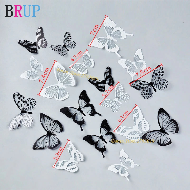 18 Piece 3D Crystal Butterfly Wall Stickers for Kids Room - Smarsty