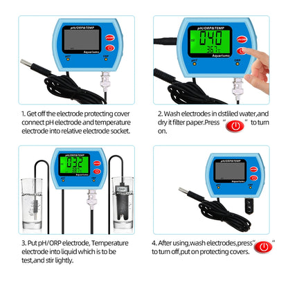 3 in 1 PH Meter Water Quality Tester with Big Screen - Smarsty