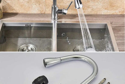 Rozin Chrome Kitchen Faucet with Pull Out Spout - Smarsty