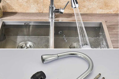 Rozin Chrome Kitchen Faucet with Pull Out Sprayer - Smarsty