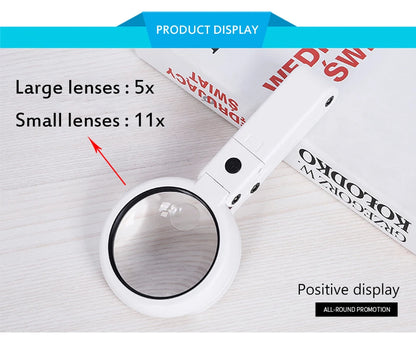 Portable Handheld Magnifying Glass with LED Light - Smarsty