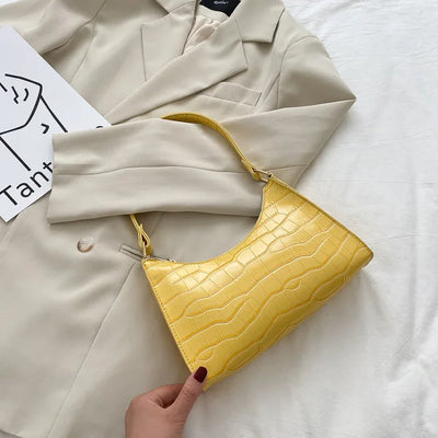 PU Leather Alligator Pattern Women Slim Shoulder Bag Purse - Smarsty