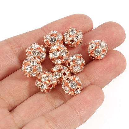 50pcs AB Color Metal Crystal Rhinestone Beads for Jewelry Making - Smarsty